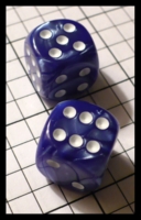 Dice : Dice - 6D Pipped - Blue Chessex Velvet Blue with White - SK Collection Nov 2010